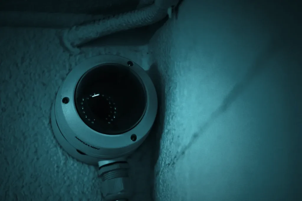 Dome security camera close up