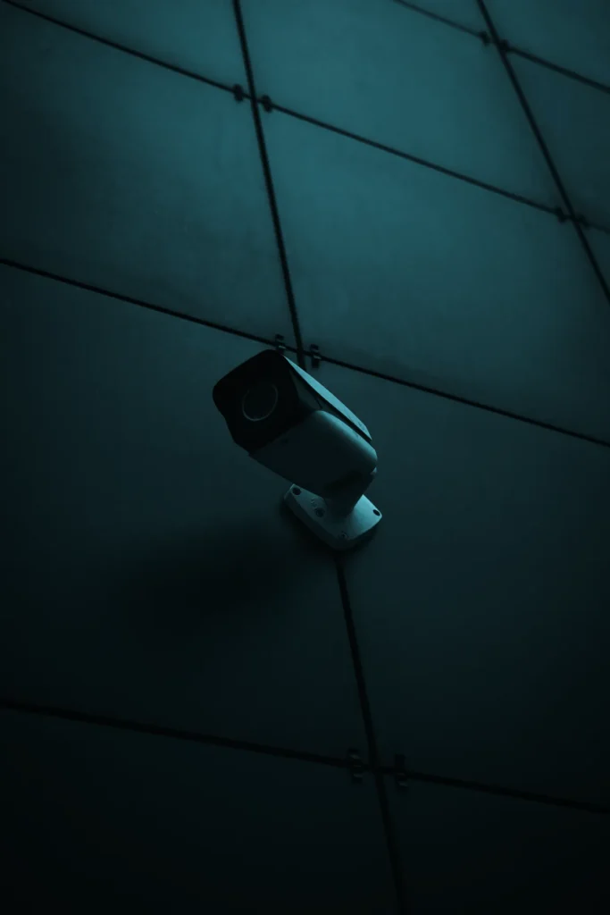 Security camera on a commercial building