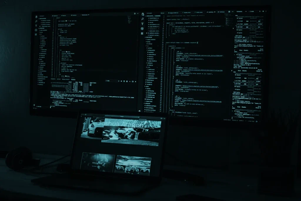 Workstation with monitors