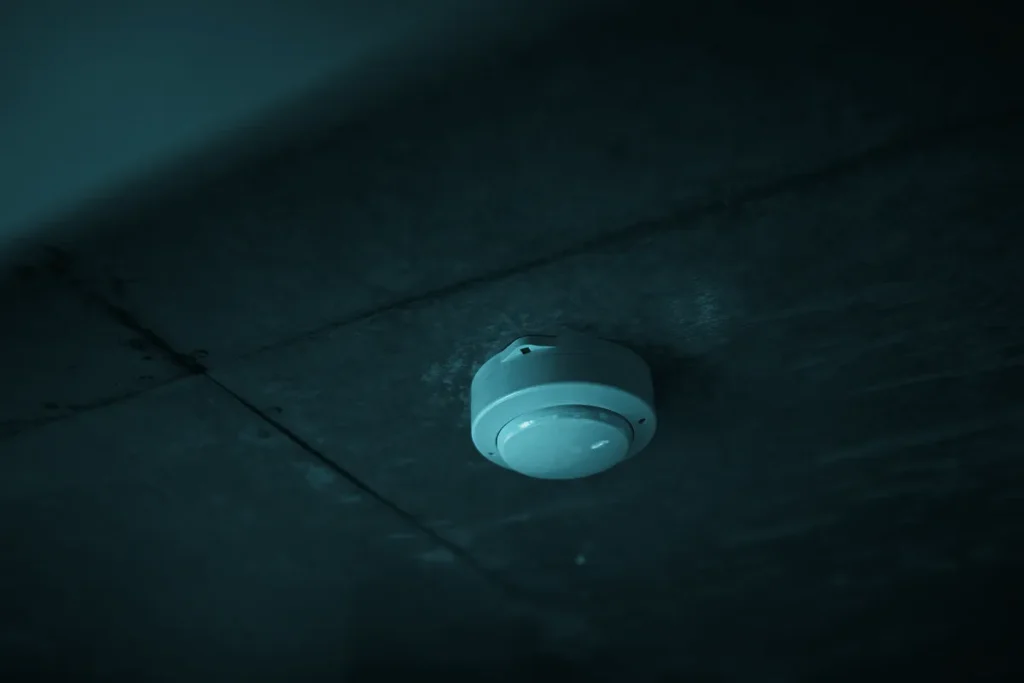 Smoke detector on a ceiling